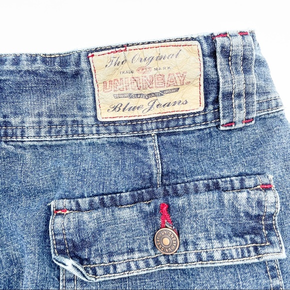 Vintage Y2K 2000s Unionbay Split-Front Denim Cotton Maxi Skirt Junior's Size 11 - Picture 6 of 11